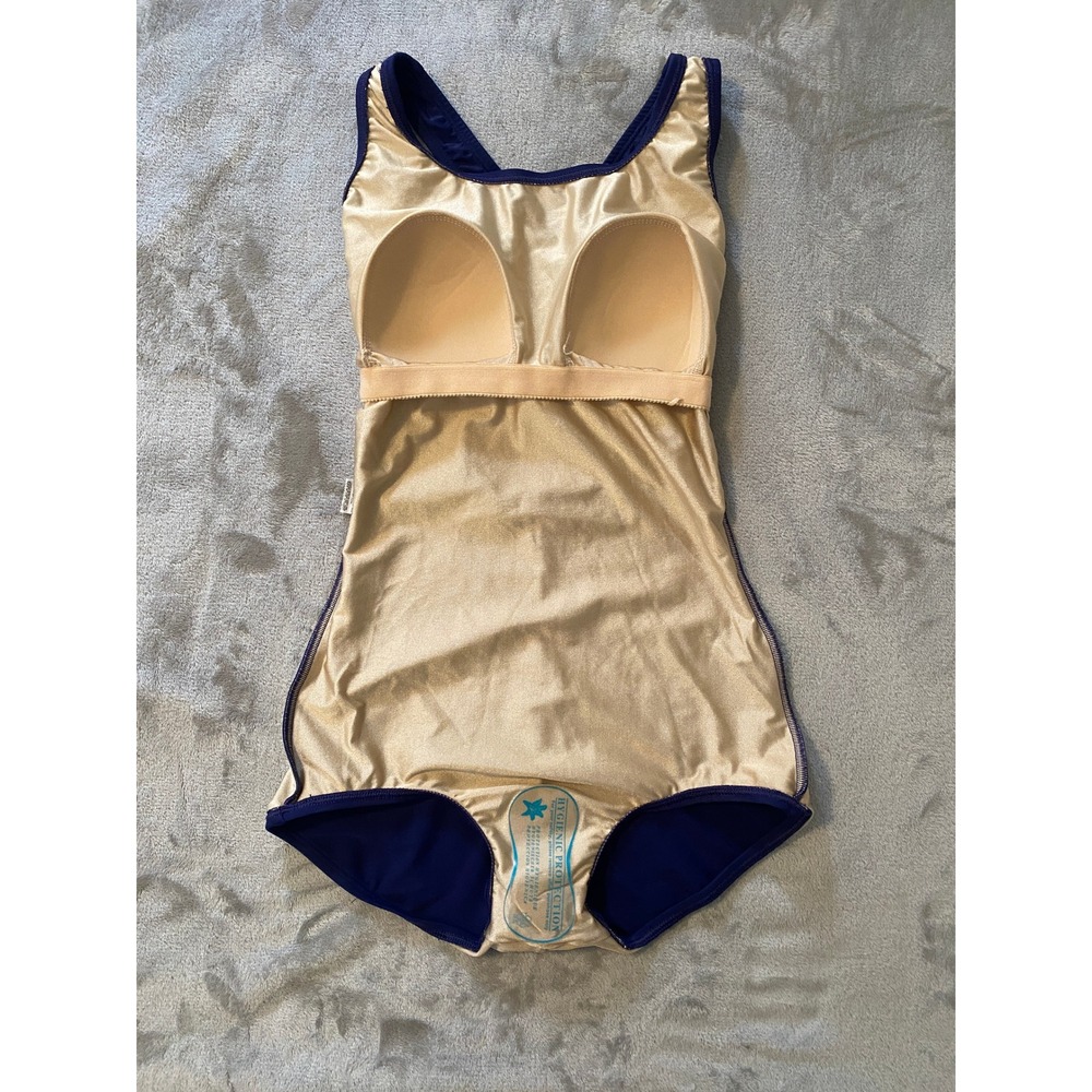 NWT Dolfin Swimsuit 34/8L Navy Aquashape Conservative Lap Suit Racerback One PC - Picture 4 of 12